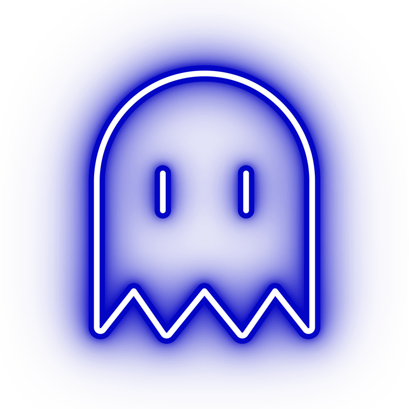 Neon blue ghost icon