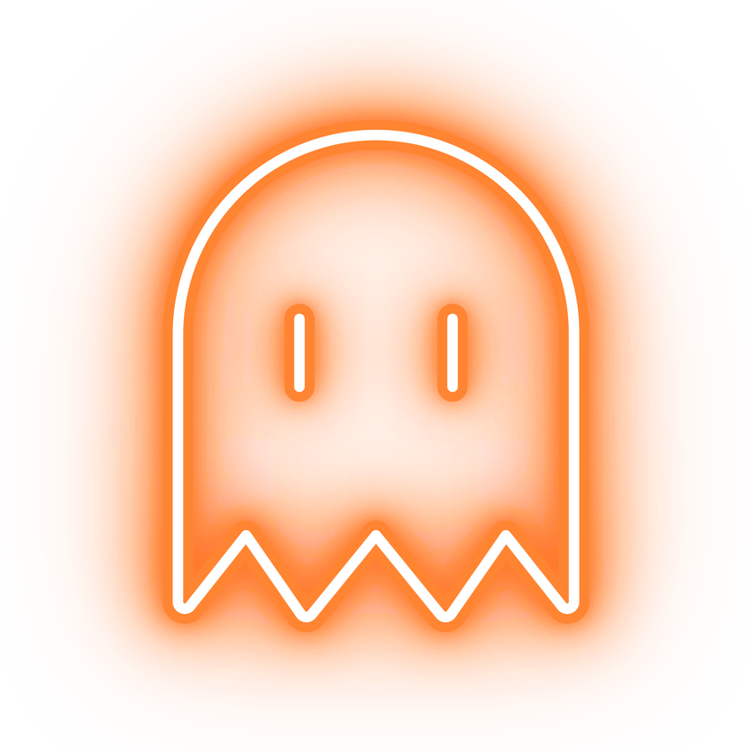 Neon orange ghost icon